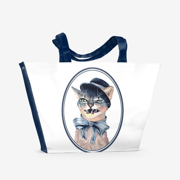 Пляжная сумка «кот с прищуром»
