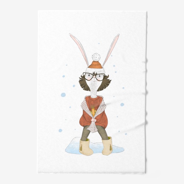 Полотенце «Стильная милая крольчиха (символ года 2023, кролик, заяц)»