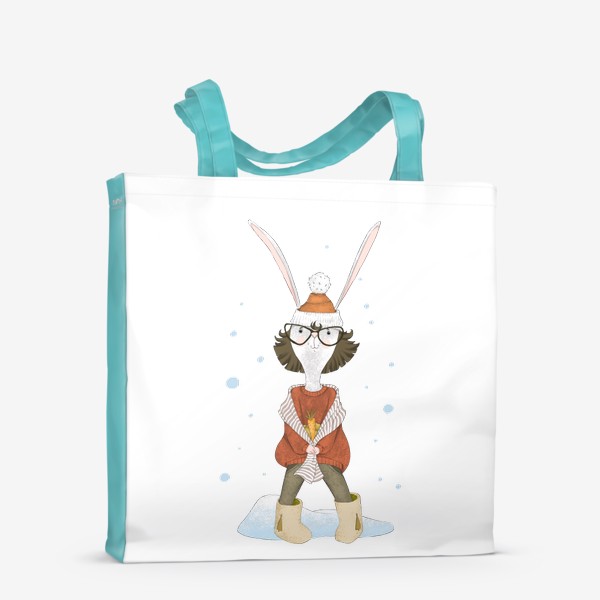 Сумка-шоппер «Стильная милая крольчиха (символ года 2023, кролик, заяц)»