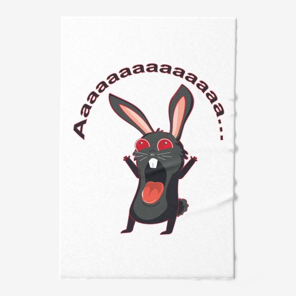 Полотенце «Черный кролик орет как сумасшедший»
