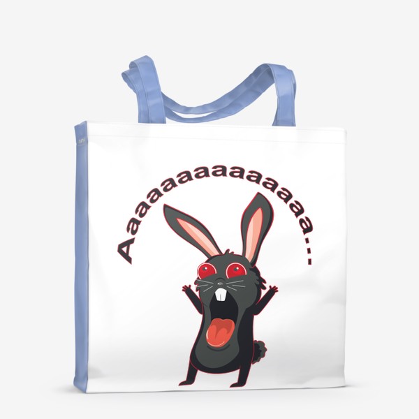 Сумка-шоппер «Черный кролик орет как сумасшедший»