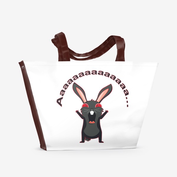 Пляжная сумка &laquo;Черный кролик кричит&raquo;
