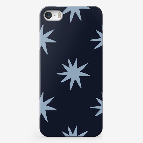 Чехол iPhone «Голубые звезды на темном фоне / Blue stars on dark background»