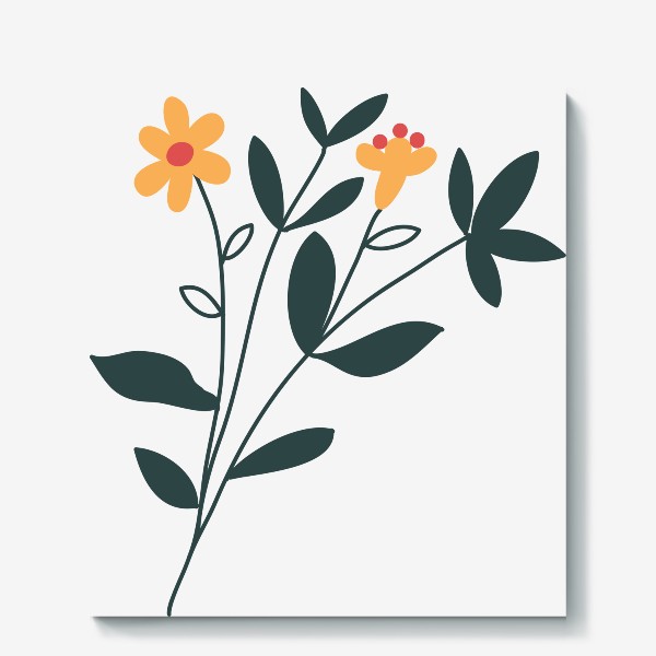 Холст «Желтые цветы / Yellow flowers»
