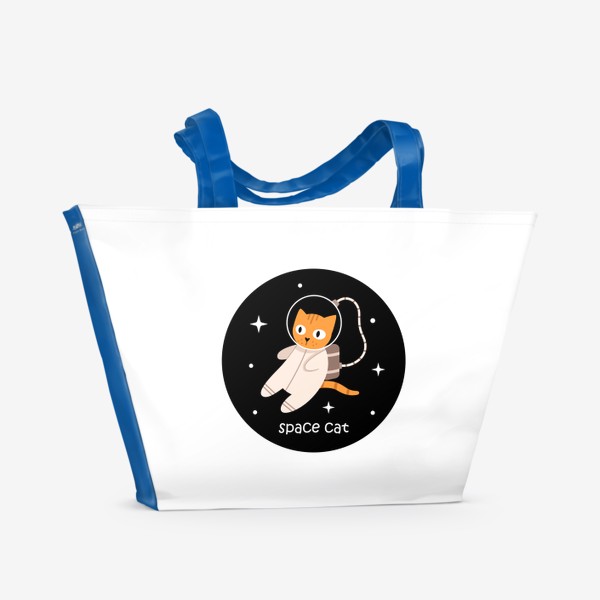 Пляжная сумка «забавный кот космонавт | space cat»