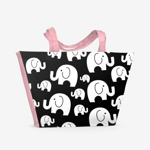 Пляжная сумка «Слоники. Бесшовный принт со слонами.Слоники. »