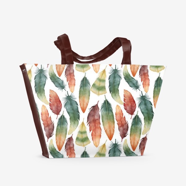 Пляжная сумка «Перья в стиле бохо»