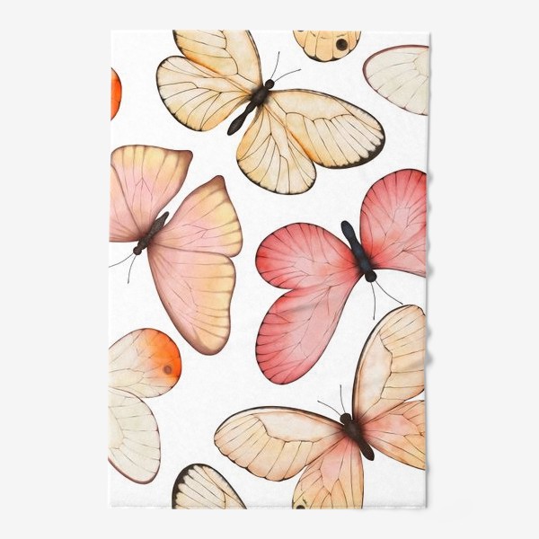 Полотенце «Бабочки на белом»