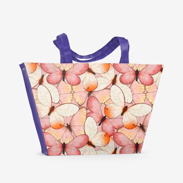 Пляжная сумка «Бабочки акварельные»