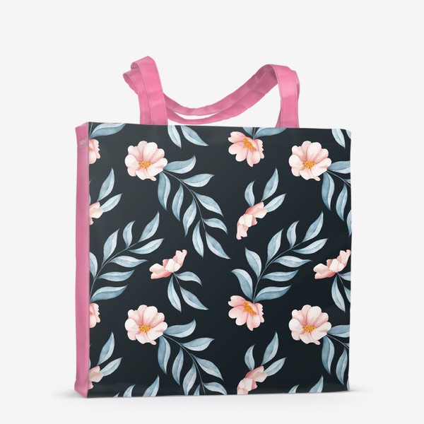 Сумка-шоппер «Розовые цветы и листья»