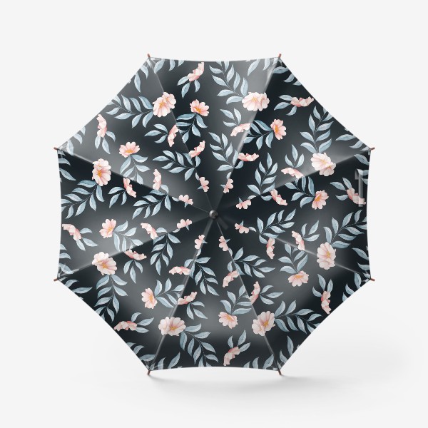Зонт «Розовые цветы и листья»