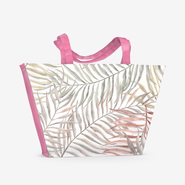Пляжная сумка «Листья пальмы на белом»