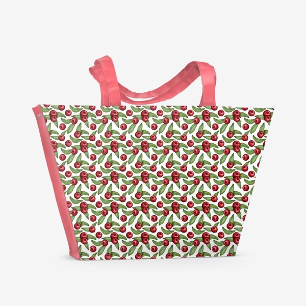 Пляжная сумка «Красные ягоды рябины»