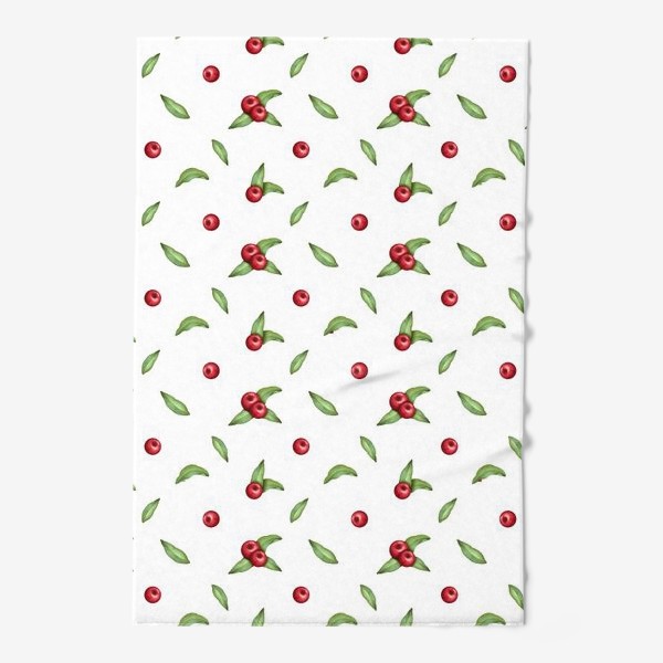 Полотенце «Красные ягоды на белом»