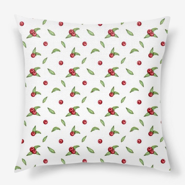 Подушка «Красные ягоды на белом»