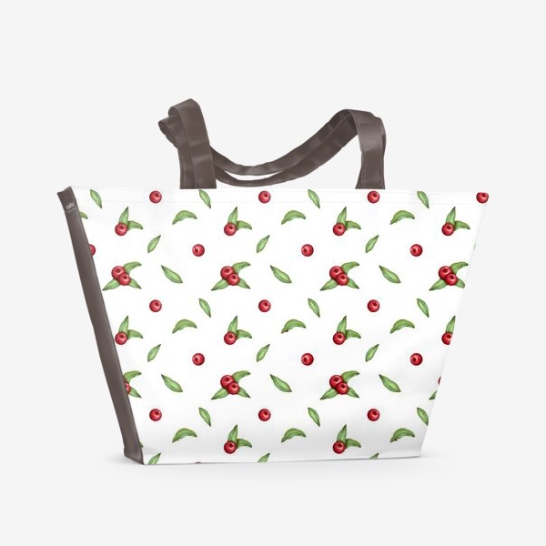 Пляжная сумка «Красные ягоды на белом»