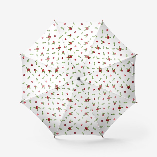 Зонт «Красные ягоды на белом»
