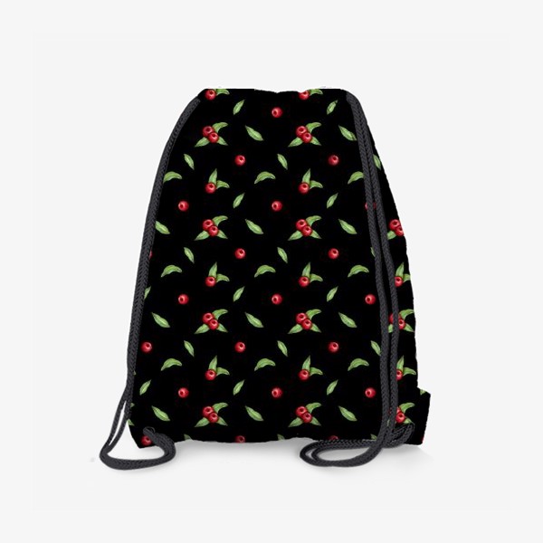 Рюкзак «Красные ягоды на черном»