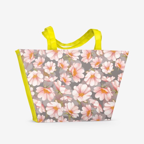 Пляжная сумка «Розовые цветы шиповника»
