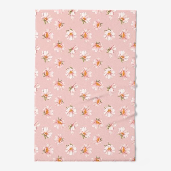Полотенце «Цветы шиповника на розовом»