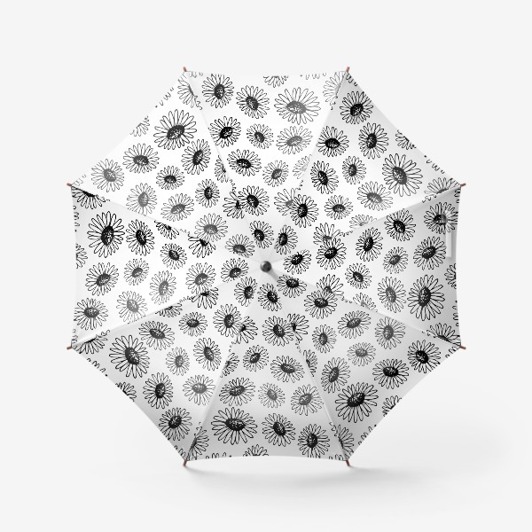 Зонт «полевые цветы | бесшовный принт с ромашками»
