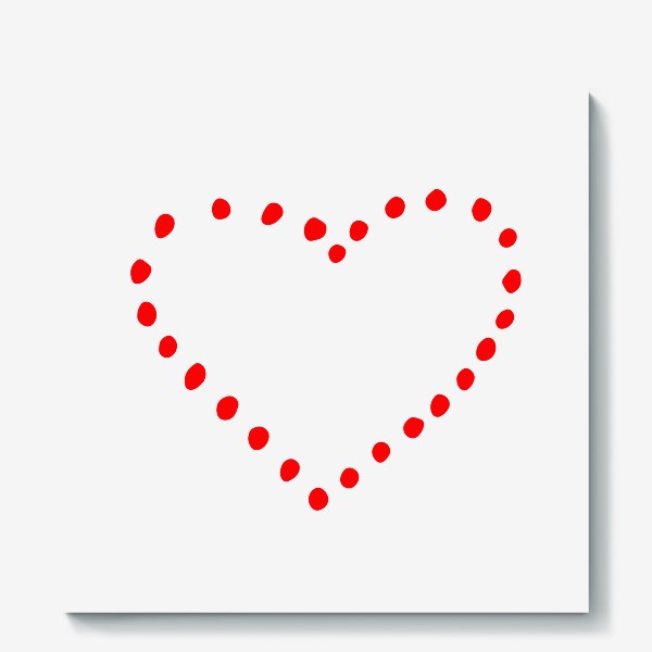 Холст «сердце красное. точки»