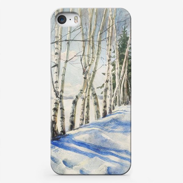Чехол iPhone «Зимняя Березовая роща»