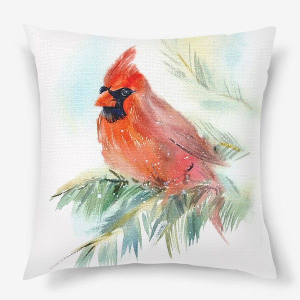 Подушка «красный кардинал»