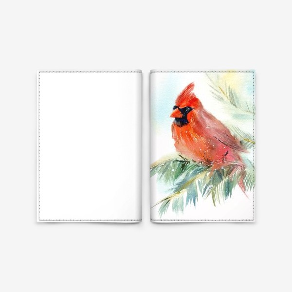 Обложка для паспорта «красный кардинал»