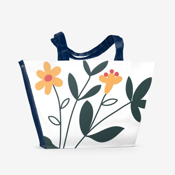 Пляжная сумка «Желтые цветы / Yellow flowers»