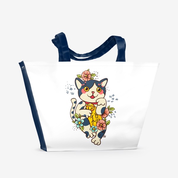 Пляжная сумка «Талиман Удачи. Кошка Манеки Неко.»