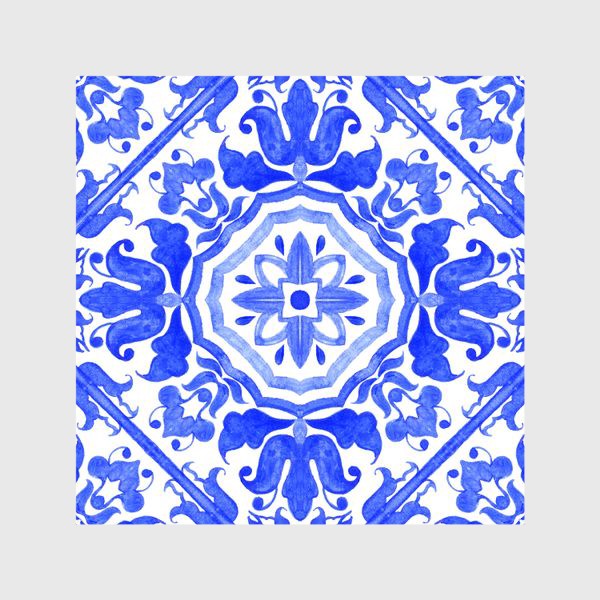 Шторы «Азулежу, синяя португальская плитка»