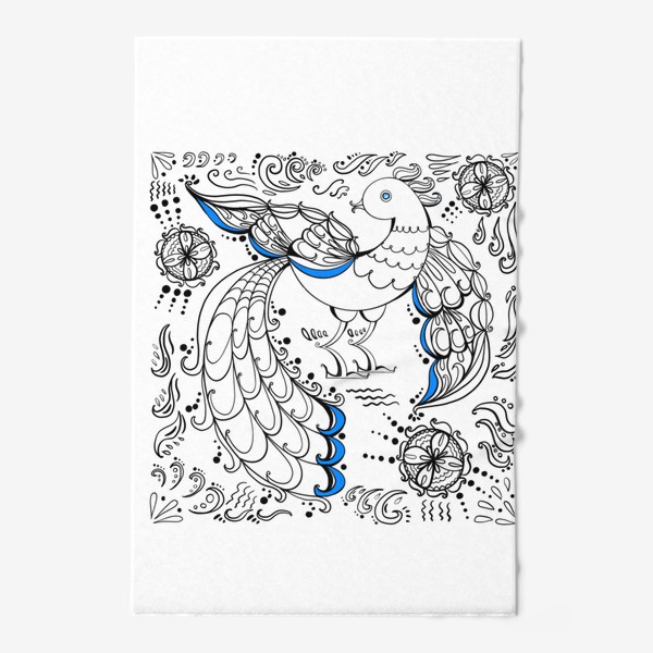 Полотенце «Сказочная птица с синим оперением »