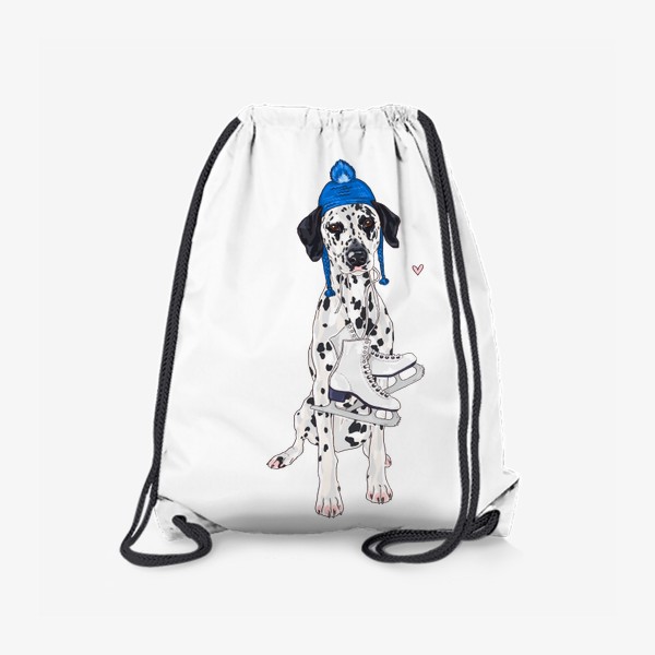 Рюкзак «собака далматин с коньками Новый год зима»