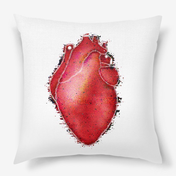 Подушка «Сердце глитч»