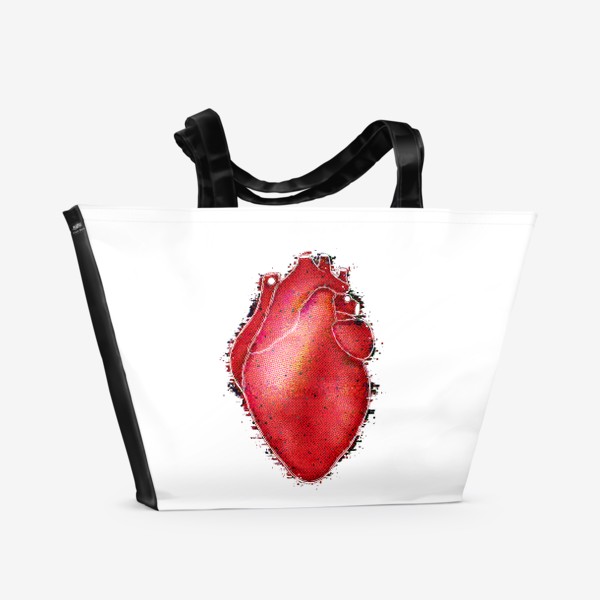 Пляжная сумка «Сердце глитч»