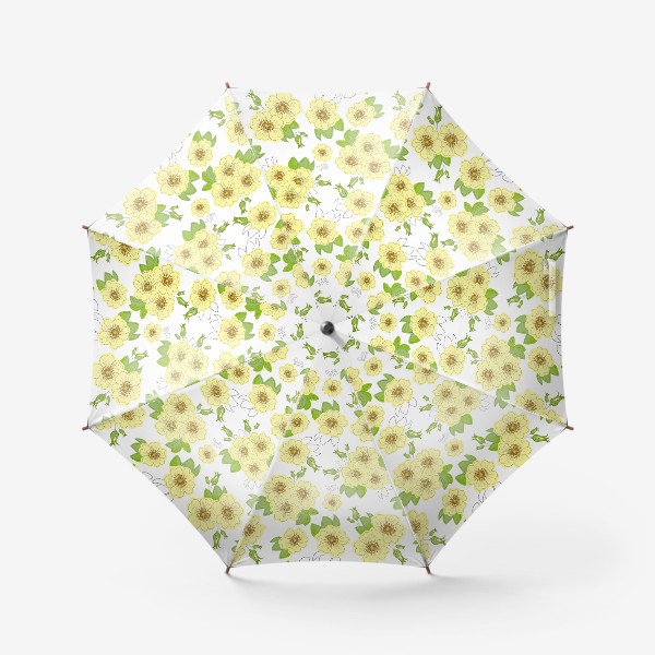 Зонт «Бесшовный принт с цветами шиповника.»