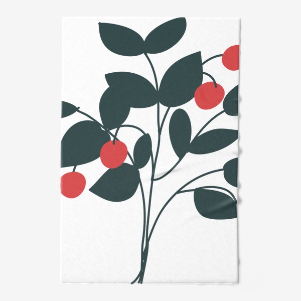 Полотенце «Красные ягоды, зеленые листья / Red Berries, Green Leaves»