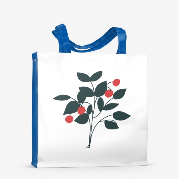 Сумка-шоппер &laquo;Красные ягоды, зеленые листья / Red Berries, Green Leaves&raquo;