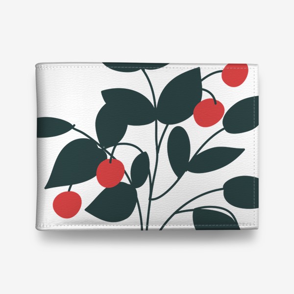 Кошелек «Красные ягоды, зеленые листья / Red Berries, Green Leaves»