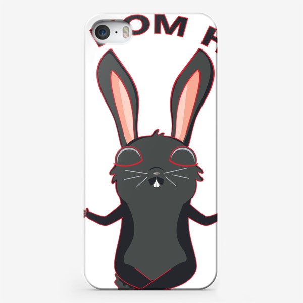 Чехол iPhone «Черный кролик медитирует»