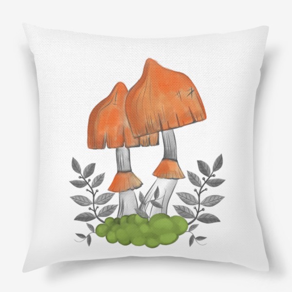 Подушка «Оранжевые грибы»