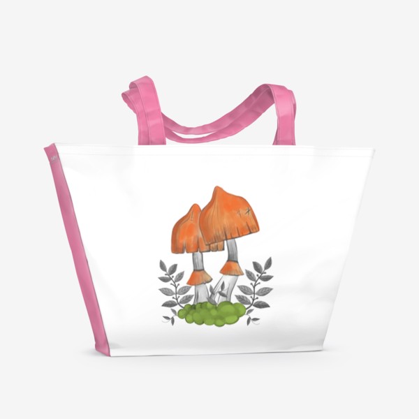 Пляжная сумка &laquo;Оранжевые грибы&raquo;