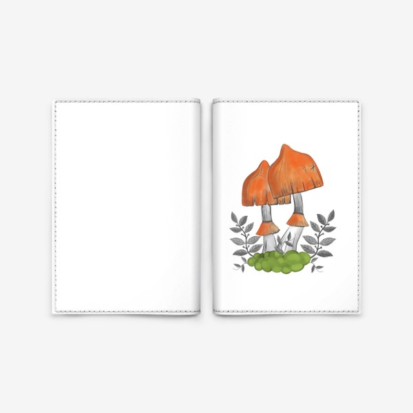Обложка для паспорта «Оранжевые грибы»