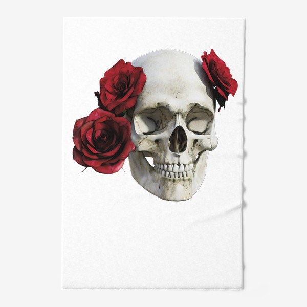 Полотенце «Череп с розами»