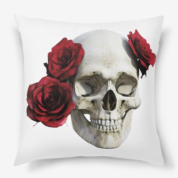 Подушка «Череп с розами»