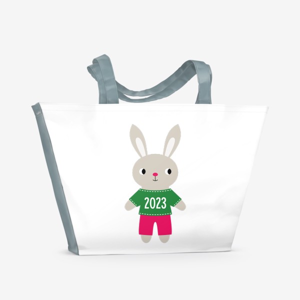 Пляжная сумка «Кролик, символ Нового года 2023»
