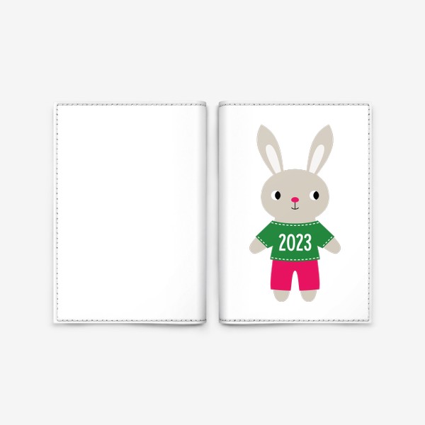 Обложка для паспорта «Кролик, символ Нового года 2023»