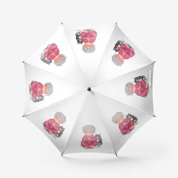 Зонт «Весёлая бабушка медитирует»