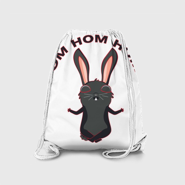 Рюкзак «Черный кролик медитирует»